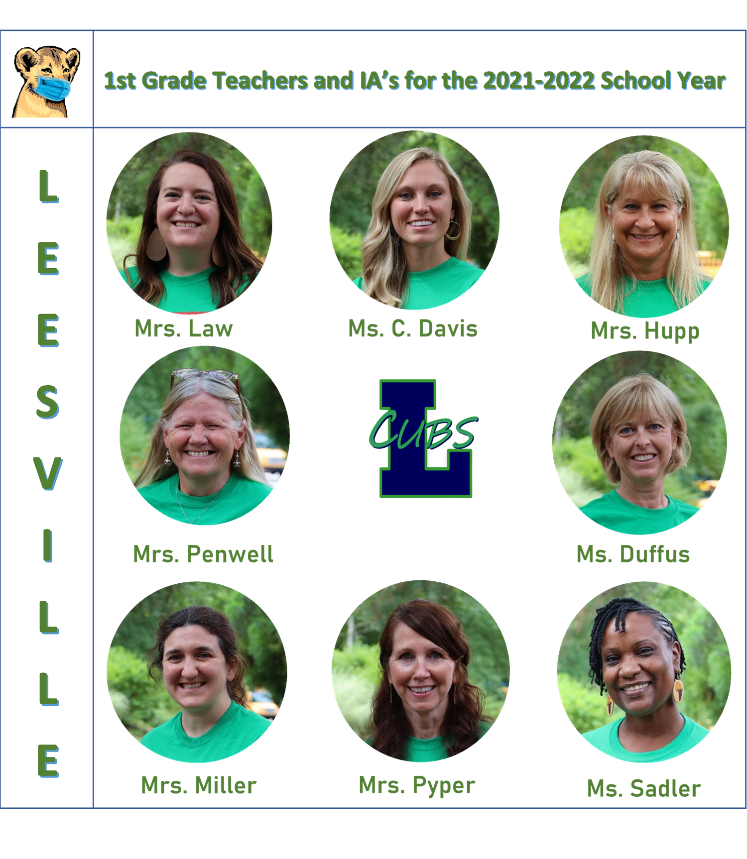 1st Grade Team members posing with their LES Pride shirts 1st Grade Team members posing with their LES Pride shirts